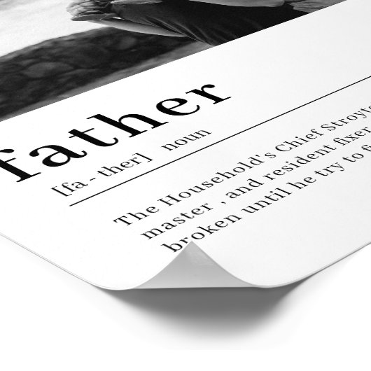 Father Definition Poster Vaderdag Aangepaste foto (Hoek)