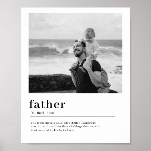 Father Definition Poster Vaderdag Aangepaste foto (Voorkant)