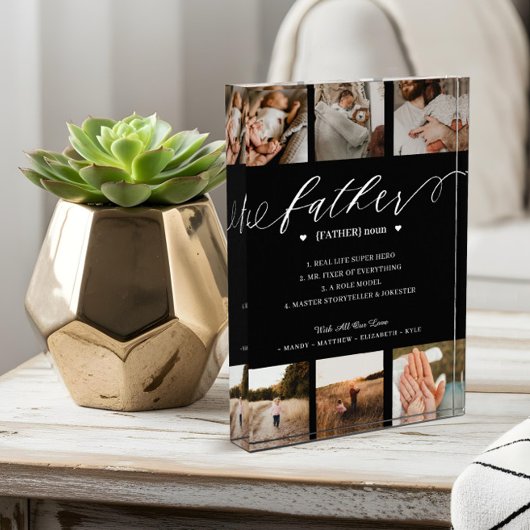 Father Dictionary Definition Photo Collage Black Fotoblokken