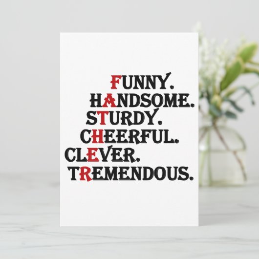 Father Funny Knappe Vaderdag Kaart (Staand voorkant)