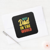 Father Gift | Beste vader ter wereld Vierkante Sticker (Envelop)