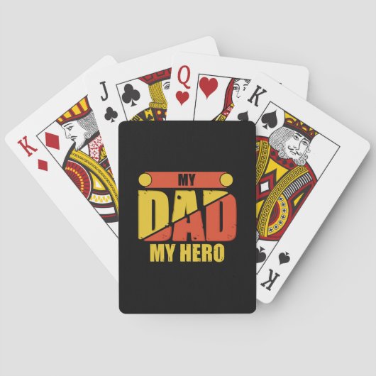 Father Gift | My Dad My Hero Pokerkaarten (Achterkant)