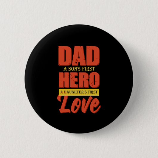 Father Gift | Pap Hero Love Ronde Button 5,7 Cm (Voorkant)