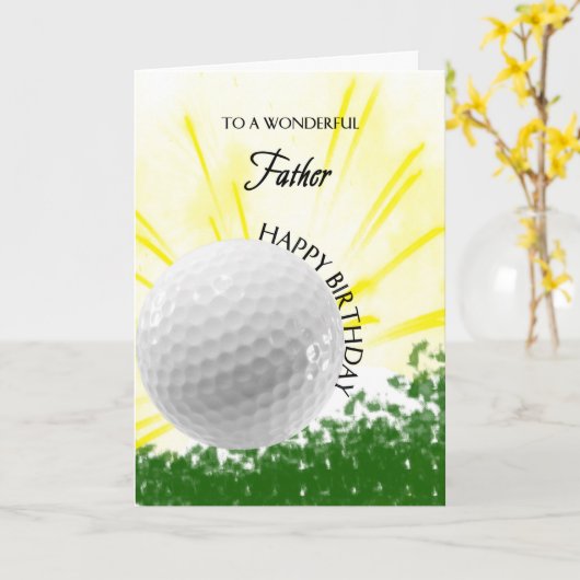 Father Golfer Birthday Card Kaart (Gele Bloem)