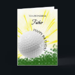 Father Golfer Birthday Card Kaart<br><div class="desc">Geef je golfliefhebbende vader een golfer kaart met een explosief golfthema! Een aangrijpende golfbal met de woorden "aan een geweldige vader".</div>