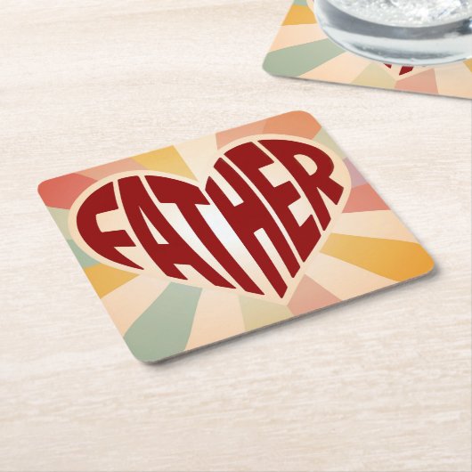 Father Heart Rays Onderzetter Set (Schuin)