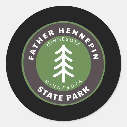 Father Hennepin State Park Minnesota MN Forest Ronde Sticker (Voorkant)