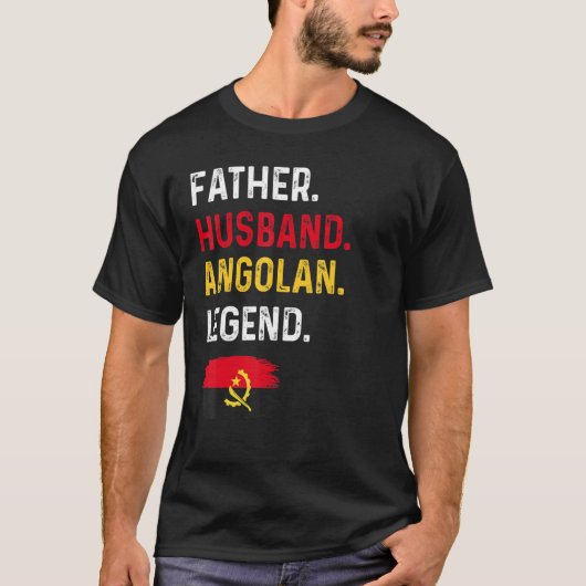 Father Husband Angolan Legend Proud Dad Angola Fla T-shirt (Voorkant)