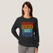Father Husband ARIES Legend Proud Dad Retro Papa T-shirt (Voorkant volledig)