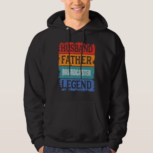 Father Husband BROADCASTER Legend Proud Dad  Retro Hoodie (Voorkant)