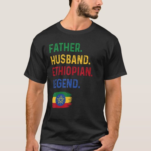 Father Husband Ethiopian Legend Proud Dad Ethiopia T-shirt (Voorkant)