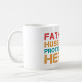 Father Husband Protector Hero Koffiemok (Links)