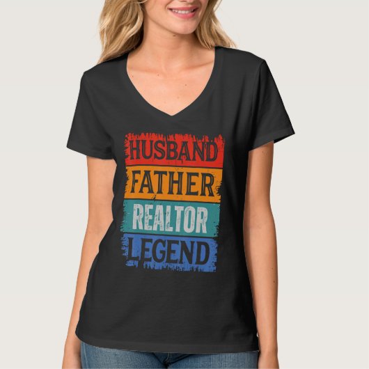Father Husband REALTOR Legend Proud Dad  Retro Pap T-shirt (Voorkant)