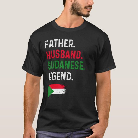 Father Husband Sudanese Legend Proud Dad Sudan Fla T-shirt (Voorkant)