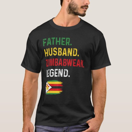 Father Husband Zimbabwean Legend Proud Dad Zimbabw T-shirt (Voorkant)