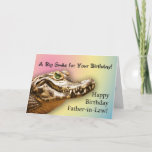 Father-in-Law  Birthday card smiling alligator Kaart<br><div class="desc">This alligator has a big grin for your father-in-law's birthday</div>