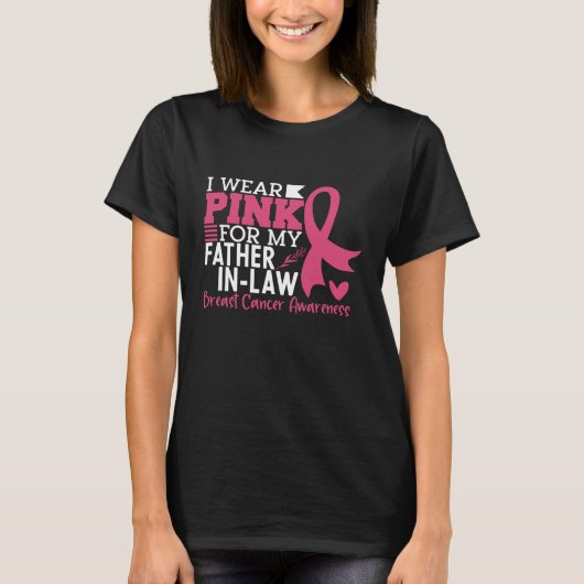 Father In Law Family Matching Breast Cancer T-shirt (Voorkant)