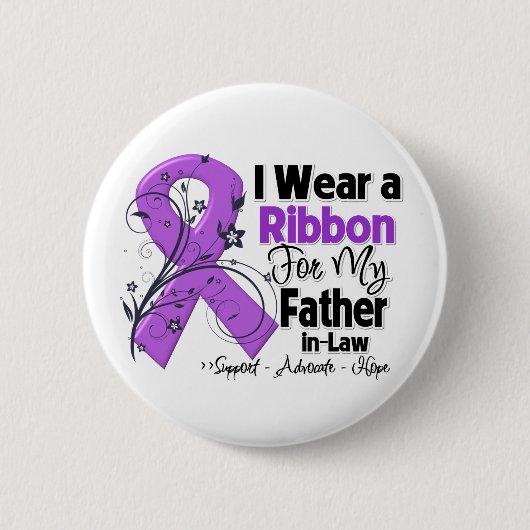 Father-in-Law - Pancreatic Cancer Ribbon Ronde Button 5,7 Cm (Voorkant)