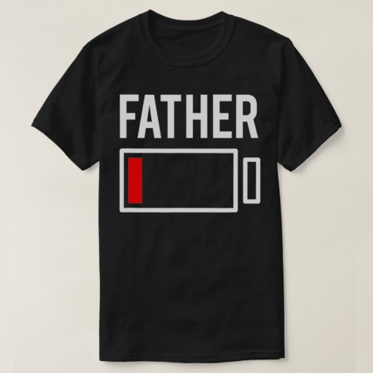 Father Low Battery Red  T-shirt (Design voorkant)