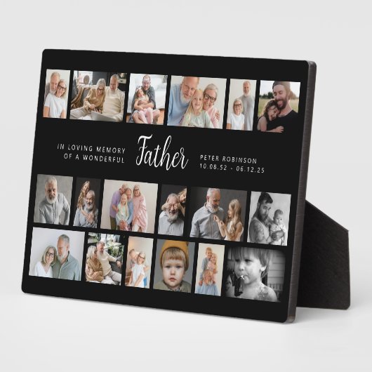Father Memorial 18 Photo Collage Fotoplaat (Zijkant)