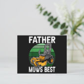 Father Mows Best Funny Riding Mower Retro Mowing D (Staand voorkant)