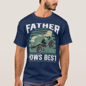 Father Mows Best Funny Riding Mower Retro Mowing T-shirt (Voorkant)