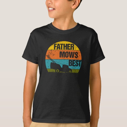 Father Mows Best Lawn Mower Joke T-shirt (Voorkant)