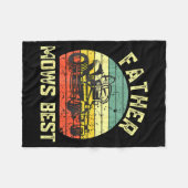 Father Mows Funny Fathers Day Dad Jokes Lawn Mowin Fleece Deken (Voorkant (Horizontaal))