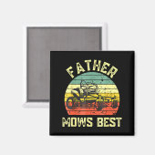 Father Mows Funny Fathers Day Dad Jokes Lawn Mowin Magneet (Voorkant / Achterkant)