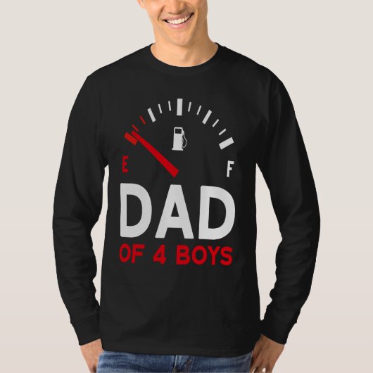 Father of 4 Boys Father's Day Dad T-shirt (Voorkant)