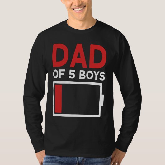 Father of 5 Boys Father's Day Papa T-shirt (Voorkant)