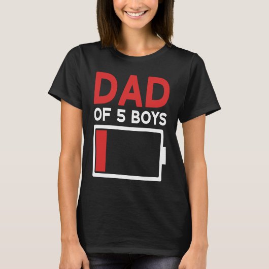 Father of 5 Boys Father's Day Papa T-shirt (Voorkant)