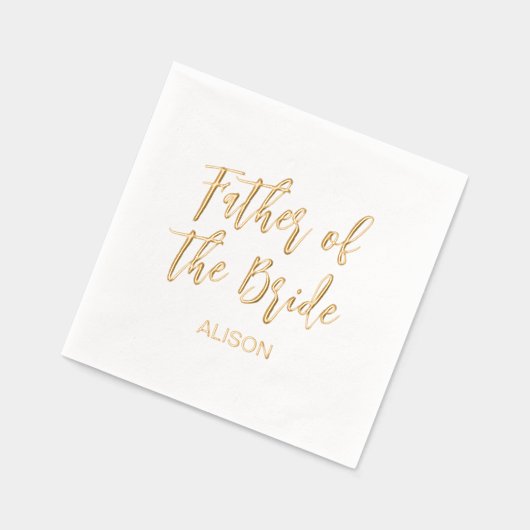 Father of the Bride Gold White  Folie Servetten (Links)