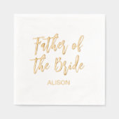 Father of the Bride Gold White Folie Servetten (Voorkant)