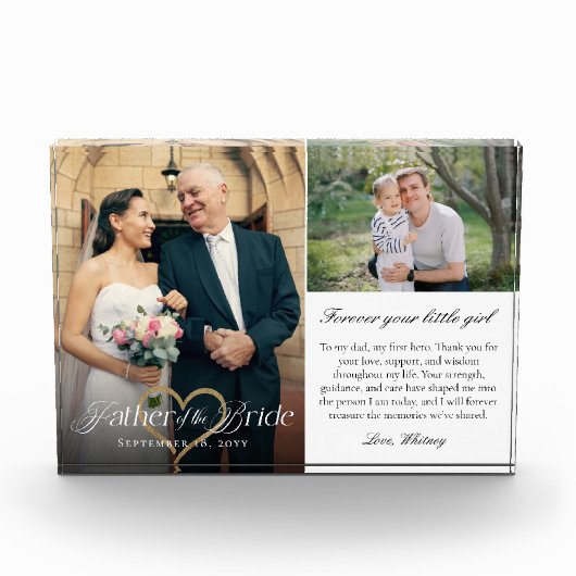 Father of the Bride Heart Wedding Then & Now Photo Fotoblokken (Voorkant)