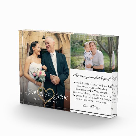 Father of the Bride Heart Wedding Then & Now Photo Fotoblokken (Rechts)