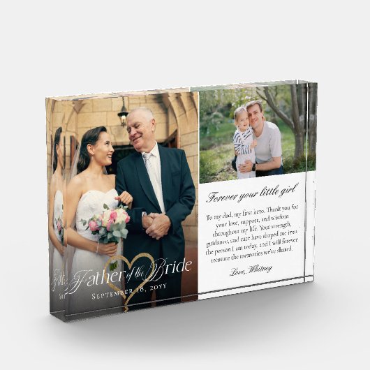 Father of the Bride Heart Wedding Then & Now Photo Fotoblokken (Links)