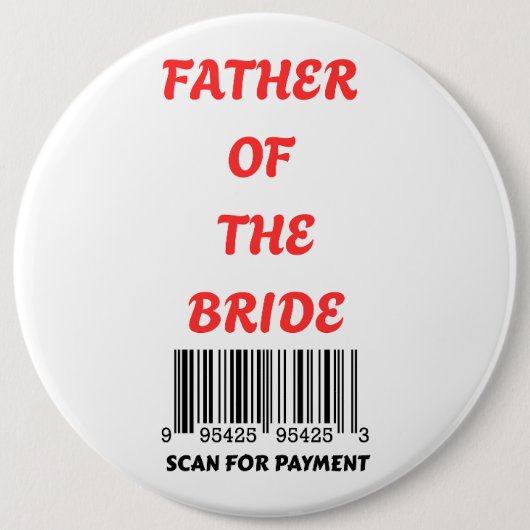 Father of the Bride  Ronde Button 6,0 Cm (Voorkant)