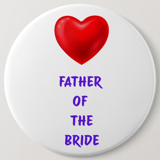 Father of the Bride Ronde Button 6,0 Cm (Voorkant)