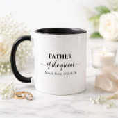 Father of the Groom Black and White Personalized Mok