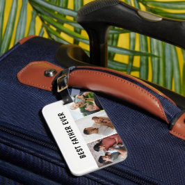 Father Photo Collage Custom Giant Bagagelabel