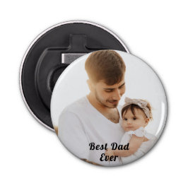 Father Photo Collage Custom Giant Button Flesopener