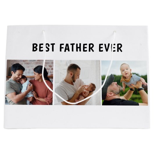 Father Photo Collage Custom Giant Groot Cadeauzakje (Voorkant)