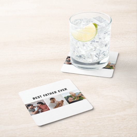Father Photo Collage Custom Giant Kartonnen Onderzetters (Insitu)
