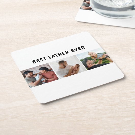 Father Photo Collage Custom Giant Kartonnen Onderzetters (Schuin)