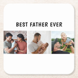 Father Photo Collage Custom Giant Kartonnen Onderzetters