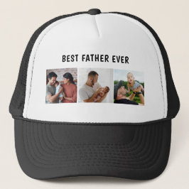 Father Photo Collage Custom Giant Trucker Pet