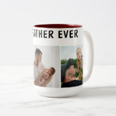 Father Photo Collage Custom Giant Tweekleurige Koffiemok (Voorkant rechts)