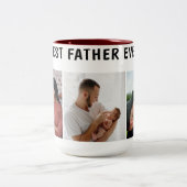 Father Photo Collage Custom Giant Tweekleurige Koffiemok (Center)