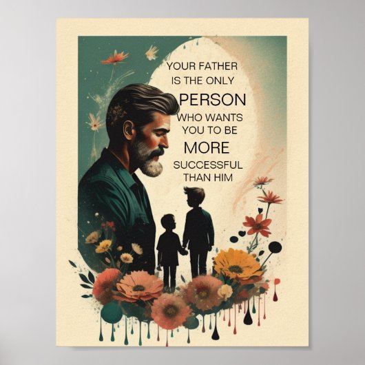 Father quote, Print, Waarde Poster papier (mat) (Voorkant)